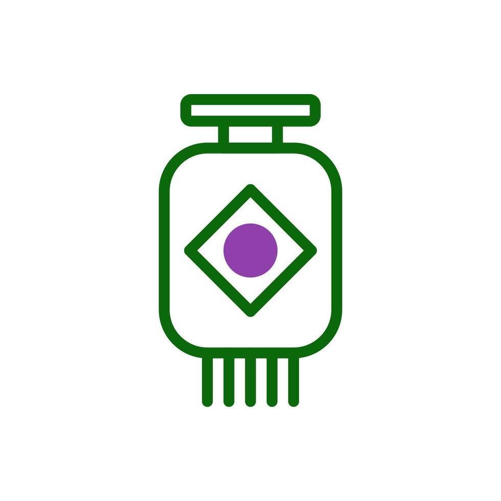 lanterna ícone duotônico verde roxa cor chinês Novo ano símbolo perfeito. vetor