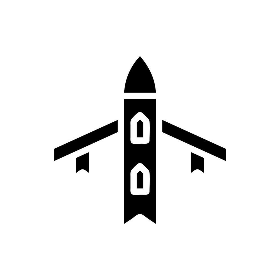 avião ícone sólido Preto cor militares símbolo perfeito. vetor