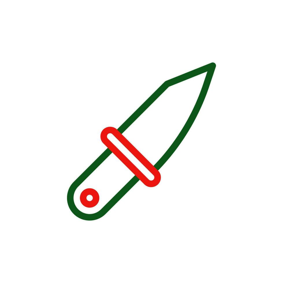 faca ícone duocolor verde vermelho cor militares símbolo perfeito. vetor