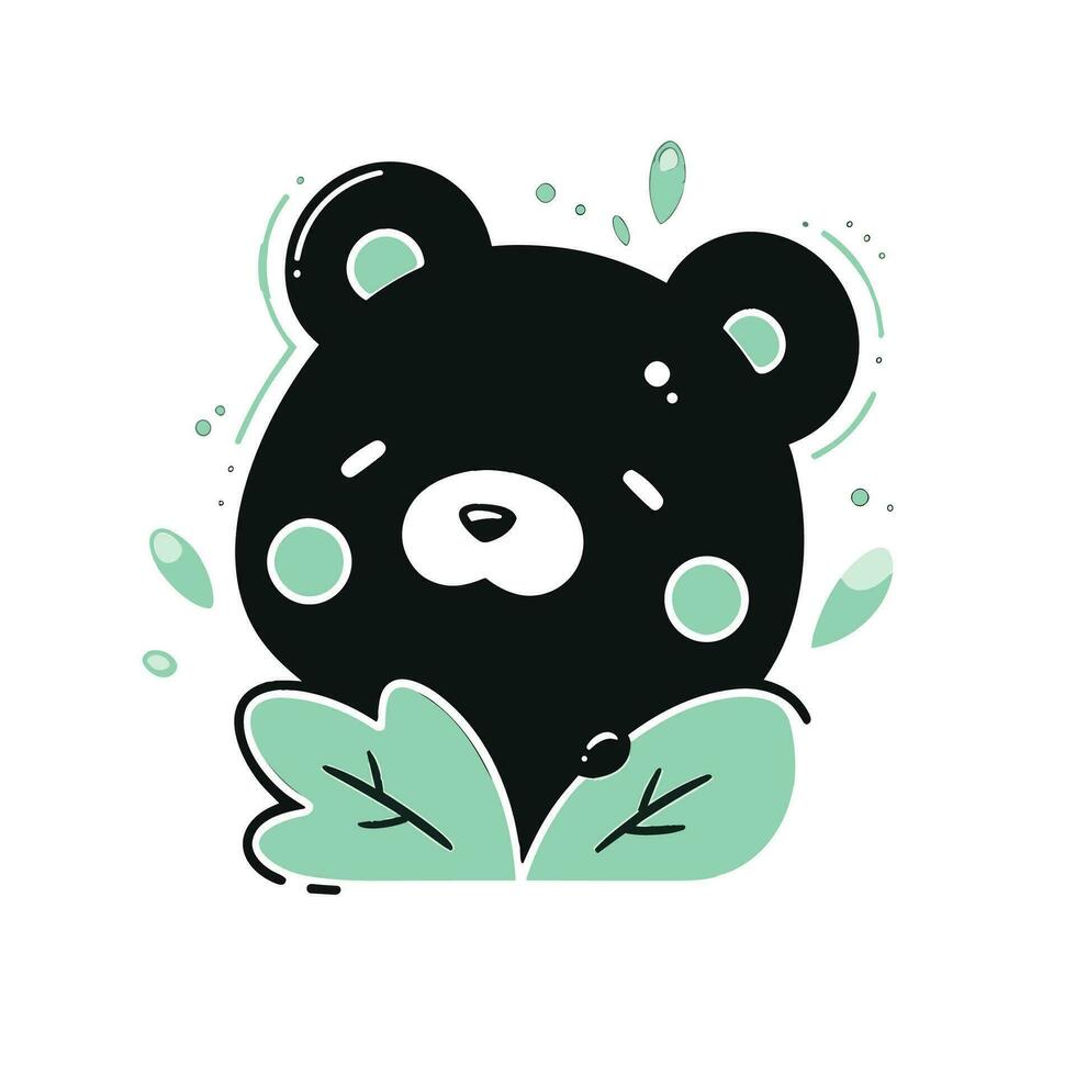 Urso logotipo projeto, Urso retrato personagem dentro plano estilo, Urso de pelúcia Urso ilustração para mercadoria roupas vetor