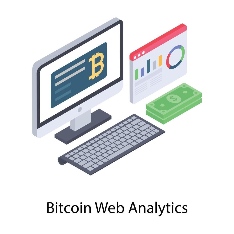 bitcoin web analytics vetor