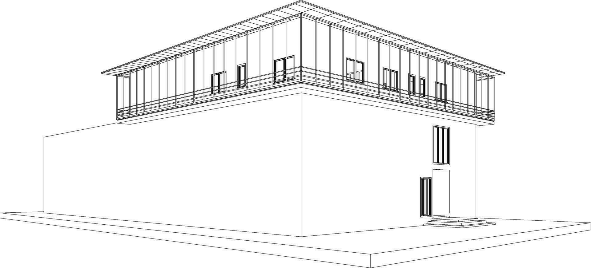 3d ilustração do residencial projeto vetor