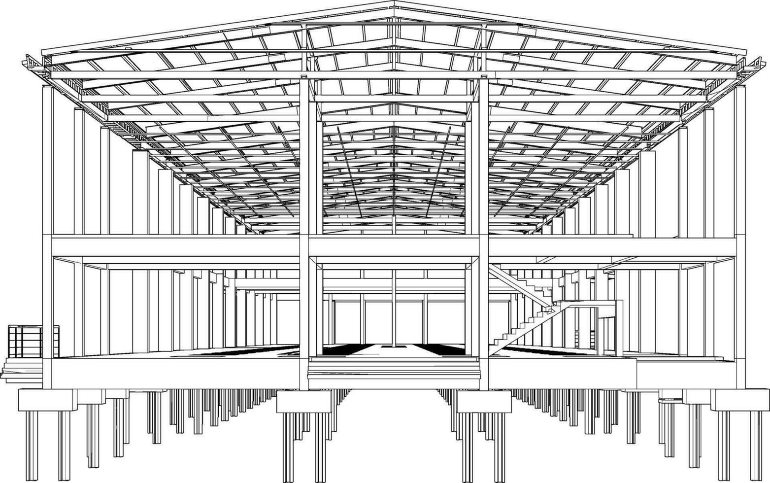 3d ilustração do construção estrutura vetor