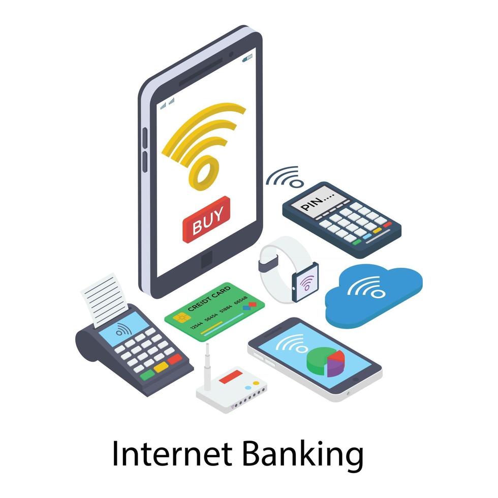 conceitos de internet banking vetor