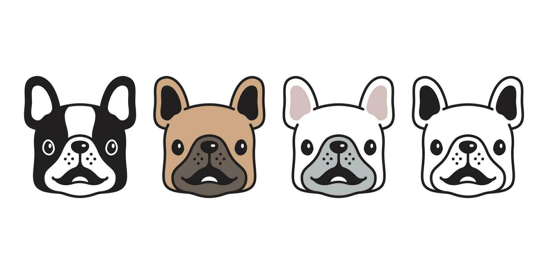 cachorro vetor francês buldogue ícone logotipo sorrir desenho animado personagem cachorro procriar ilustração rabisco