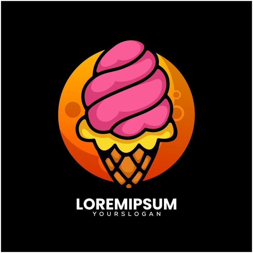 gelo creme e lua logotipo vetor