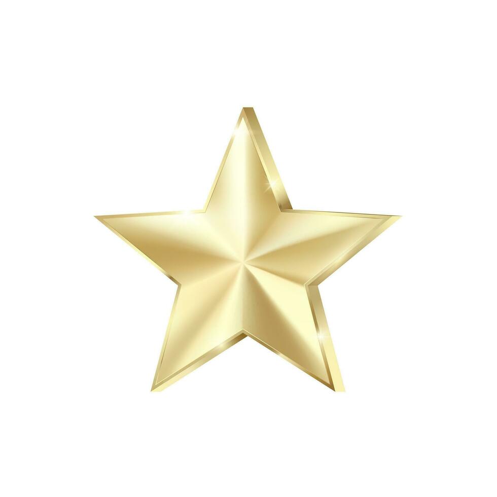 dourado Estrela dispersar brilhos. brilhante ouro Estrela com brilhos. vetor ilustração isolado em branco fundo