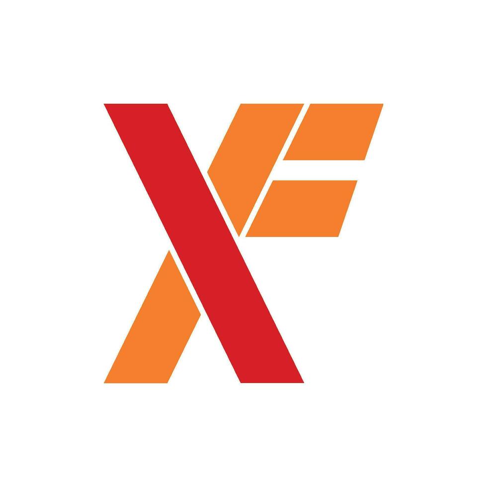 carta logotipo x e f ,xf vetor