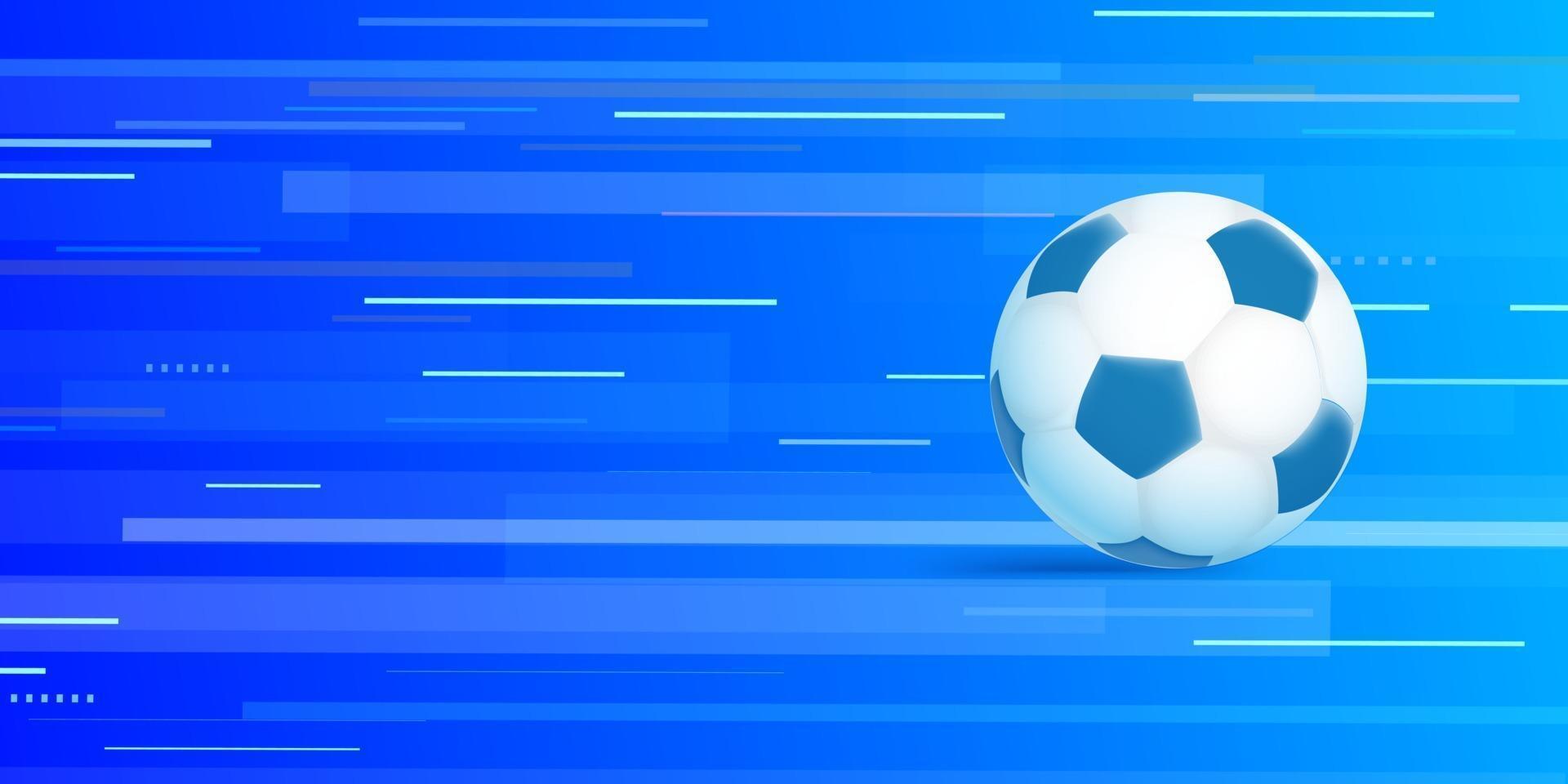 bola de futebol em fundo azul abstrato vetor