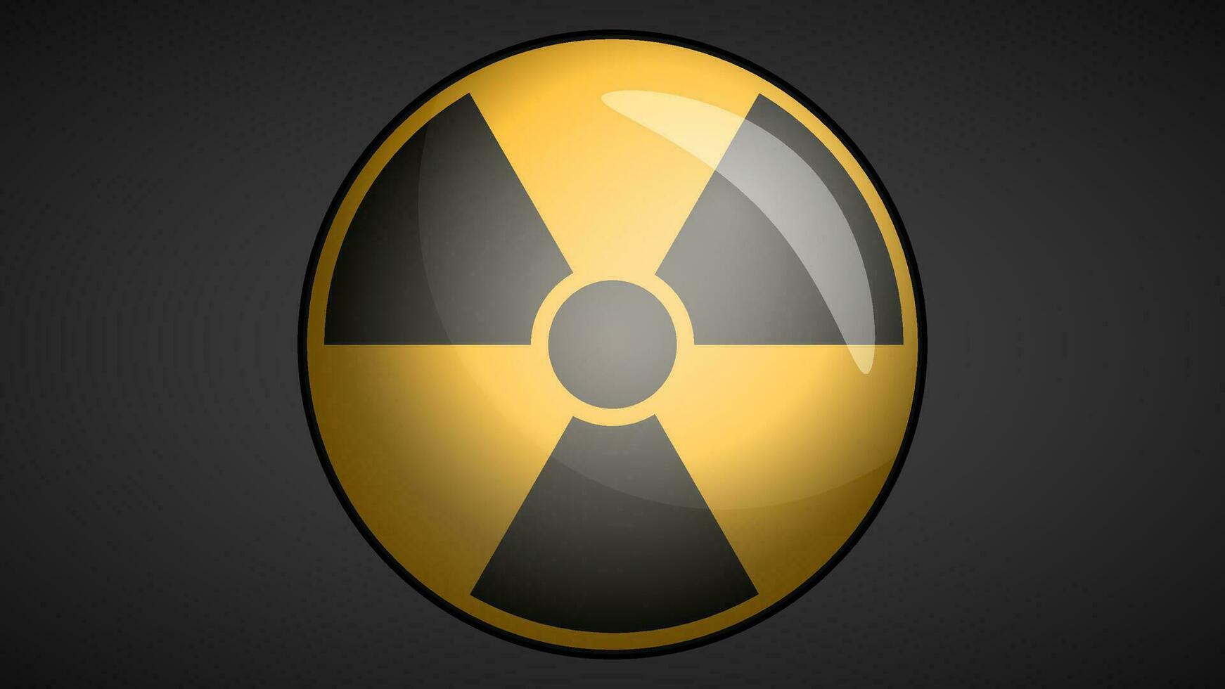 uma tridimensional símbolo placa do radioativo contaminação vetor