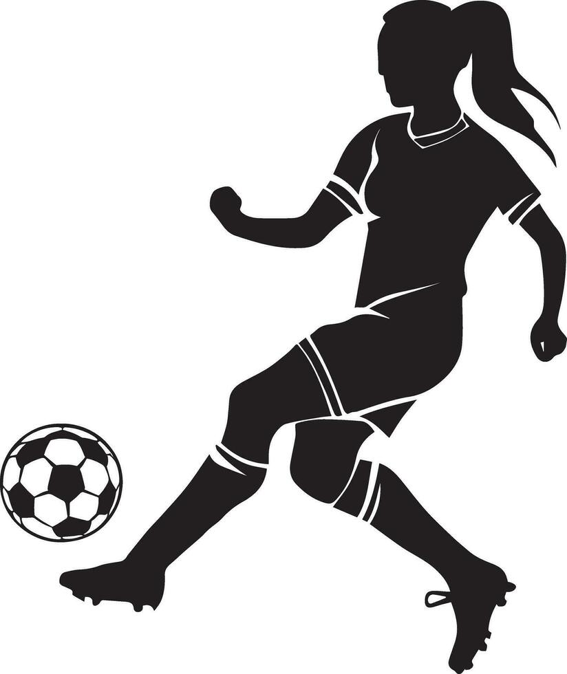 fêmea futebol jogador vetor silhueta ilustração