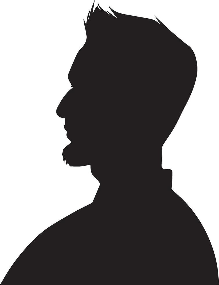 homem perfil vetor silhueta ilustração Preto cor