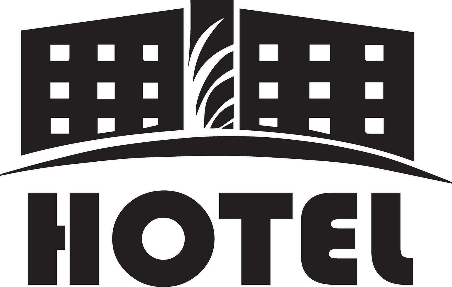 hotel logotipo vetor silhueta, hotel ícone vetor