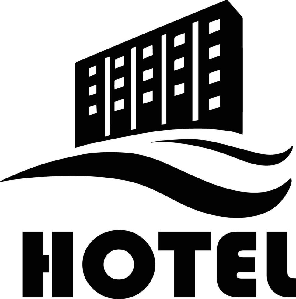 hotel logotipo vetor silhueta, hotel ícone vetor