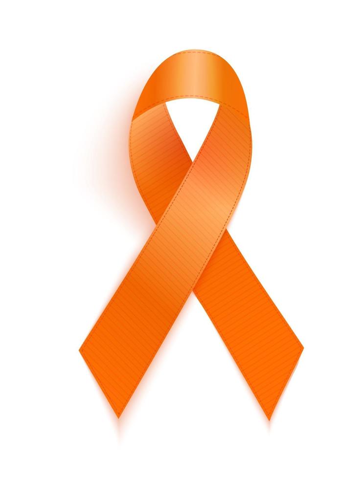 fita laranja, um símbolo da leucemia. ilustração vetorial eps10 vetor