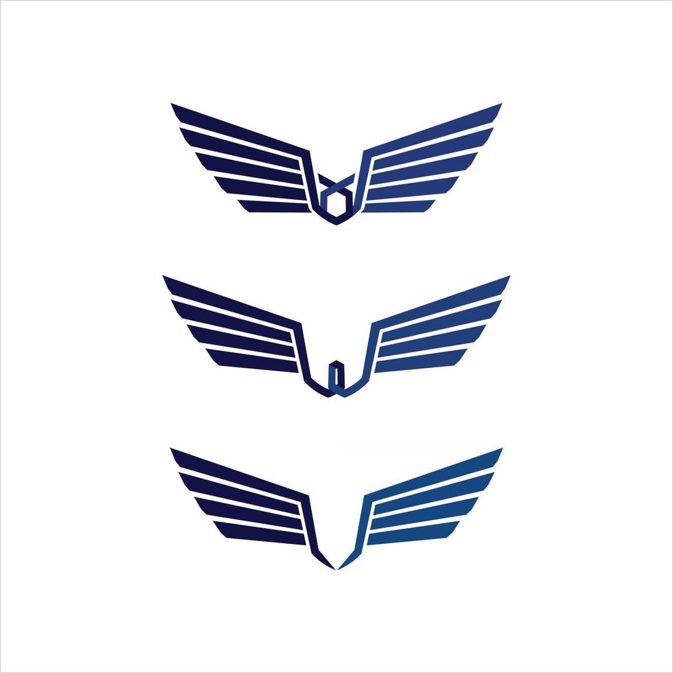 asas falcão pássaro logotipo modelo de design de vetor