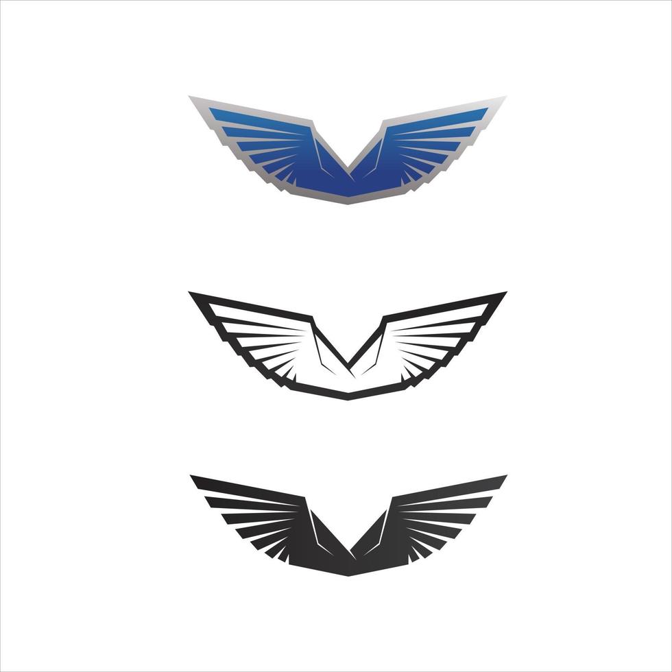 símbolo do logotipo da asa preta para um designer profissional vetor