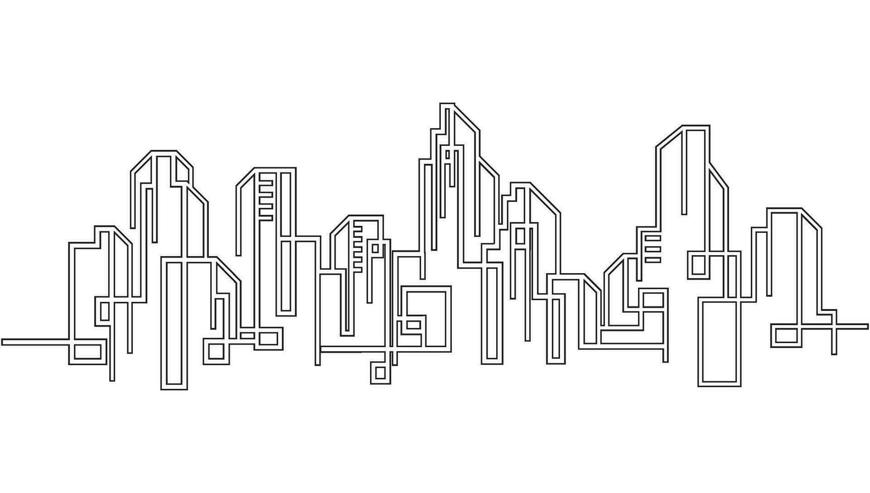 cidade construção linha arte vetor ícone Projeto ilustração modelo