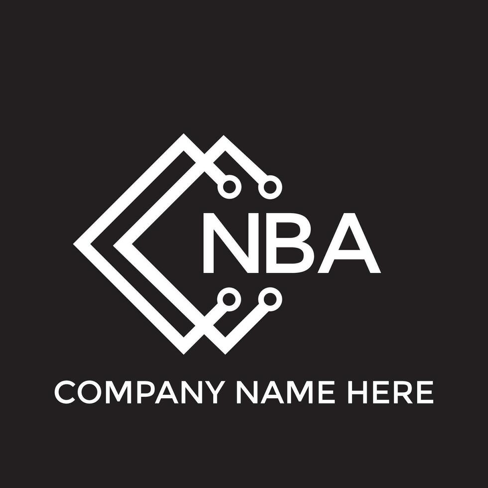 printnba carta logotipo design.nba criativo inicial nba carta logotipo Projeto. nba criativo iniciais carta logotipo conceito. vetor