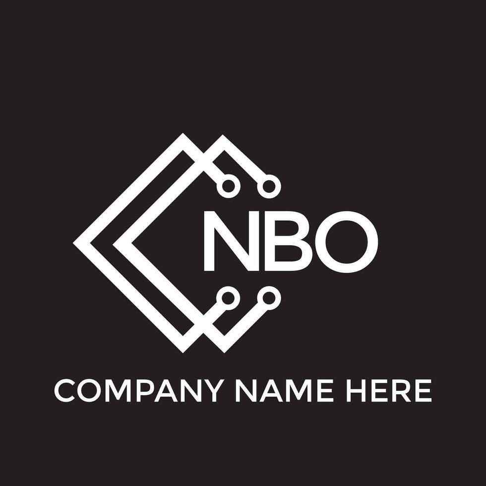 printnbo carta logotipo design.nbo criativo inicial nbo carta logotipo Projeto. nbo criativo iniciais carta logotipo conceito. vetor