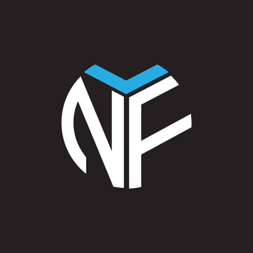 nf carta logotipo design.nf criativo inicial nf carta logotipo Projeto. nf criativo iniciais carta logotipo conceito. vetor