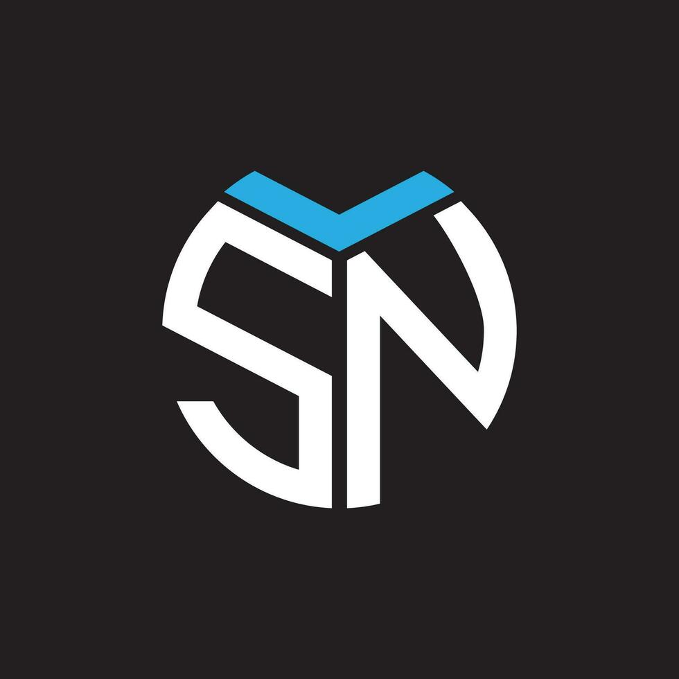 sn carta logotipo design.sn criativo inicial sn carta logotipo Projeto. sn criativo iniciais carta logotipo conceito. vetor