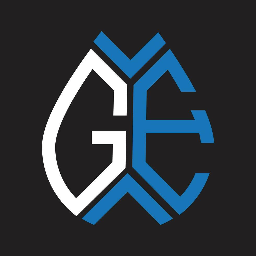 ge carta logotipo design.ge criativo inicial ge carta logotipo Projeto. ge criativo iniciais carta logotipo conceito. vetor