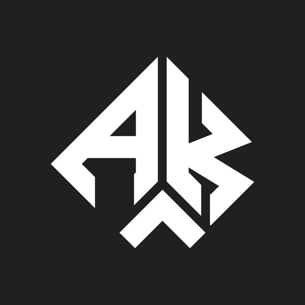 ak carta logotipo design.ak criativo inicial ak carta logotipo Projeto. ak criativo iniciais carta logotipo conceito. vetor
