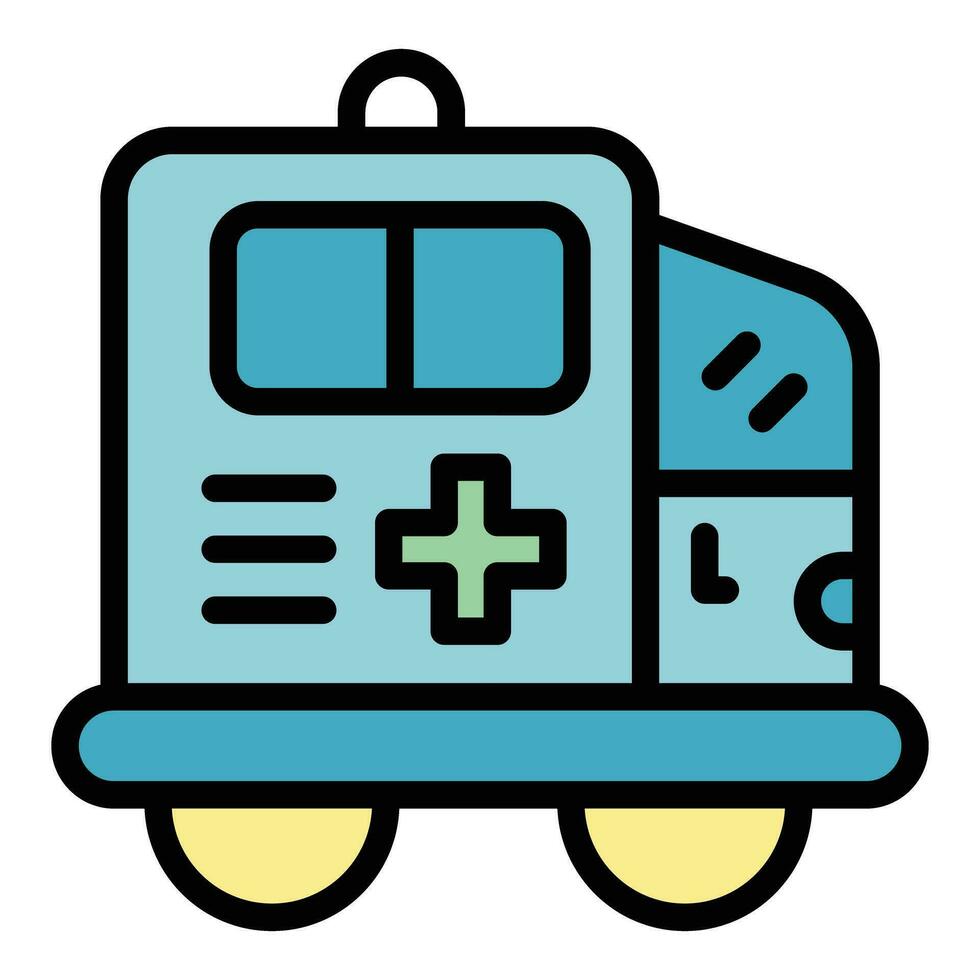 ambulância carro ícone vetor plano