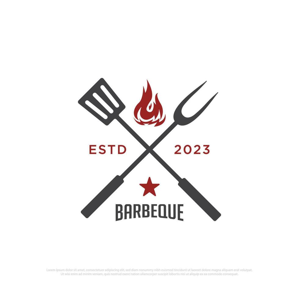 retro grade churrasco logotipo Projeto inspirações, simples fogo grade Comida e restaurante ícone vetor ilustrações