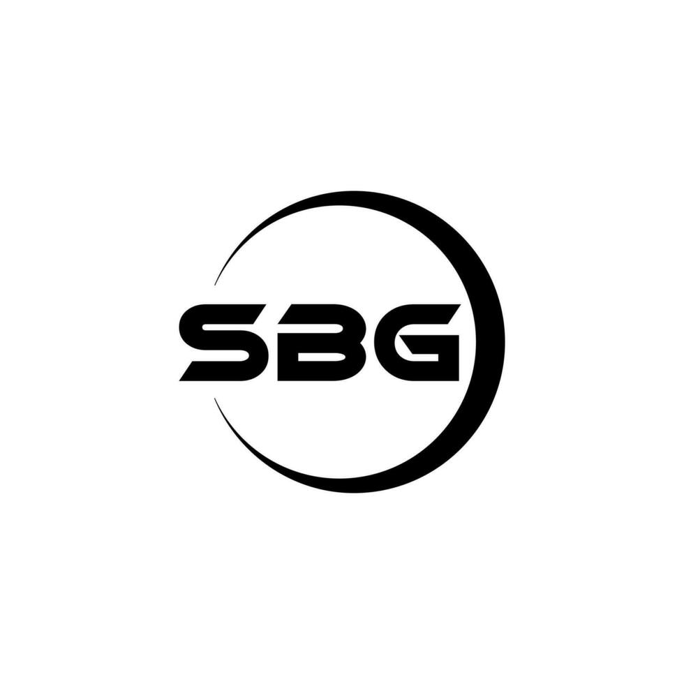 design de logotipo de carta sbg com fundo branco no ilustrador. logotipo vetorial, desenhos de caligrafia para logotipo, pôster, convite, etc. vetor