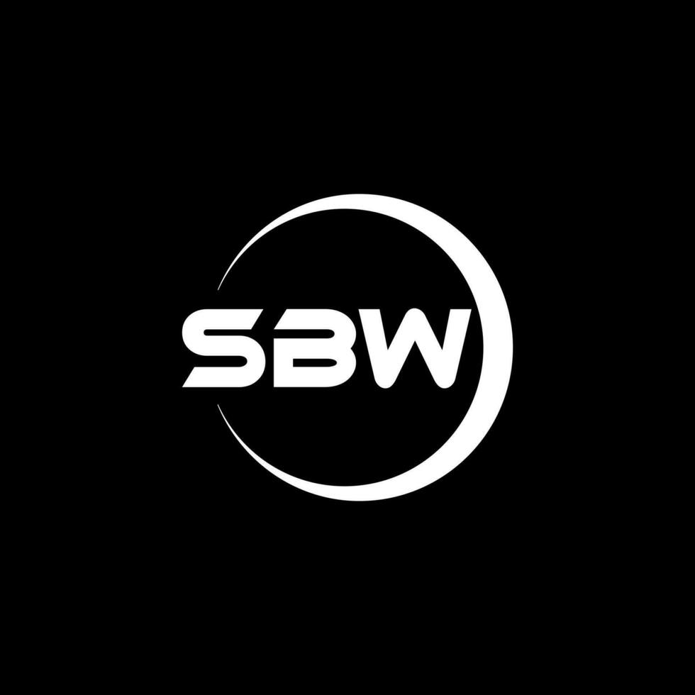 design de logotipo de carta sbw com fundo branco no ilustrador. logotipo vetorial, desenhos de caligrafia para logotipo, pôster, convite, etc. vetor