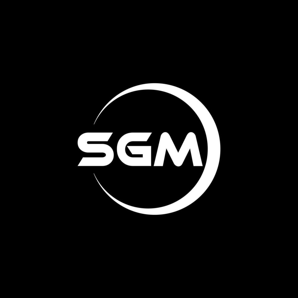 design de logotipo de carta sgm no ilustrador. logotipo vetorial, desenhos de caligrafia para logotipo, pôster, convite, etc. vetor