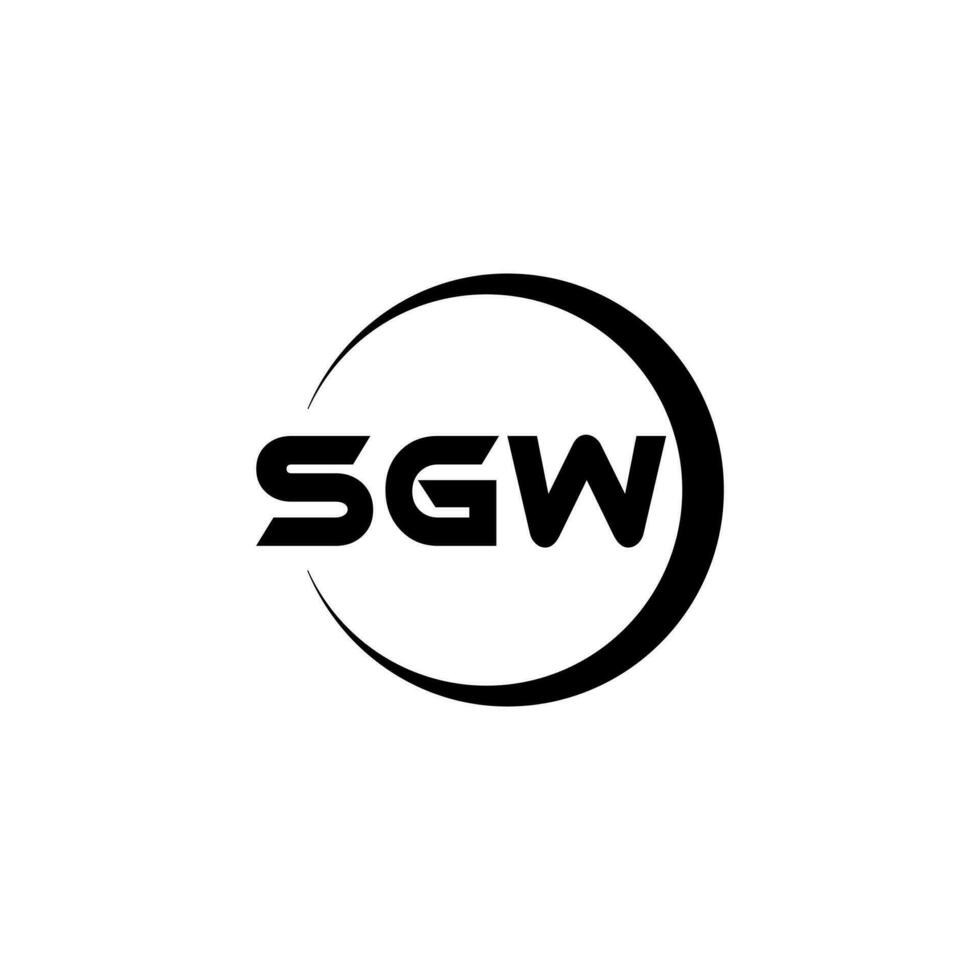 design de logotipo de carta sgw no ilustrador. logotipo vetorial, desenhos de caligrafia para logotipo, pôster, convite, etc. vetor