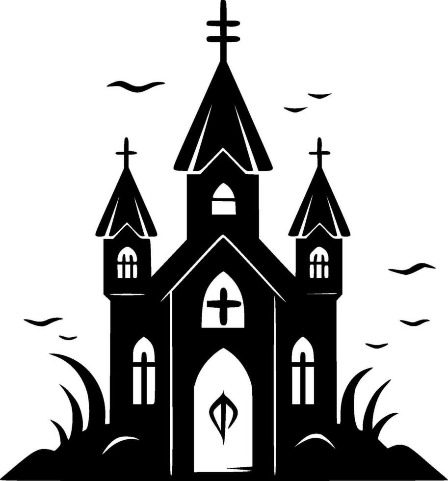 gótico - Preto e branco isolado ícone - vetor ilustração
