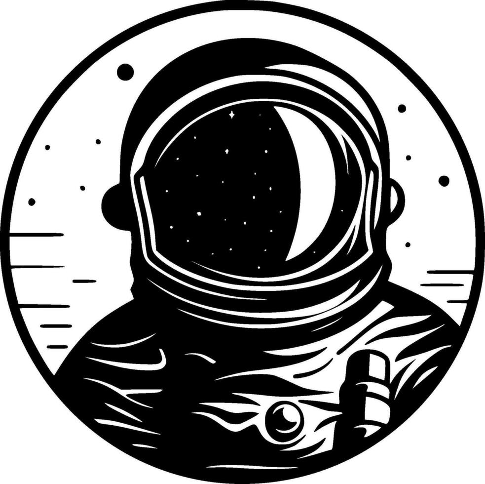 astronauta, Preto e branco vetor ilustração