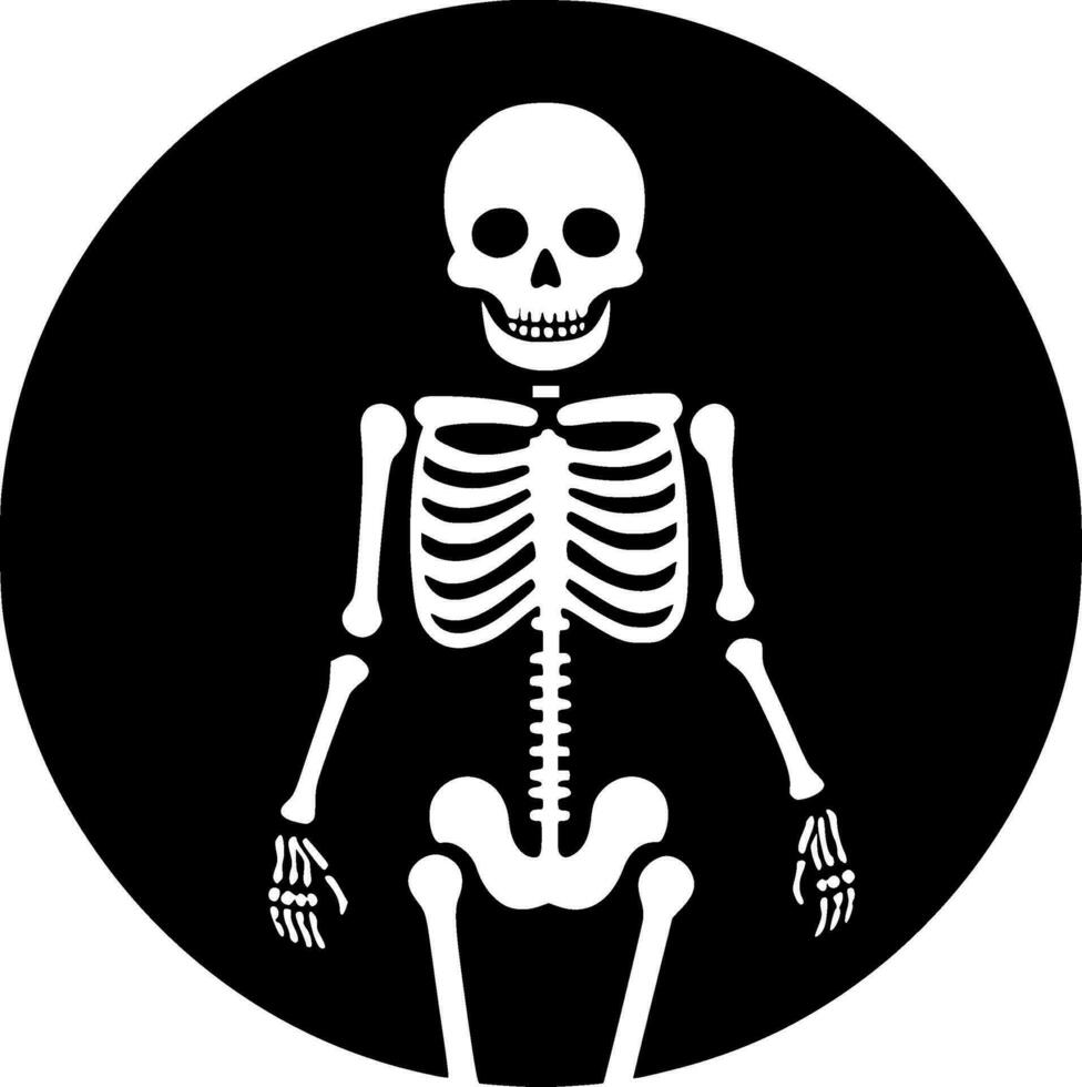 esqueleto - Preto e branco isolado ícone - vetor ilustração