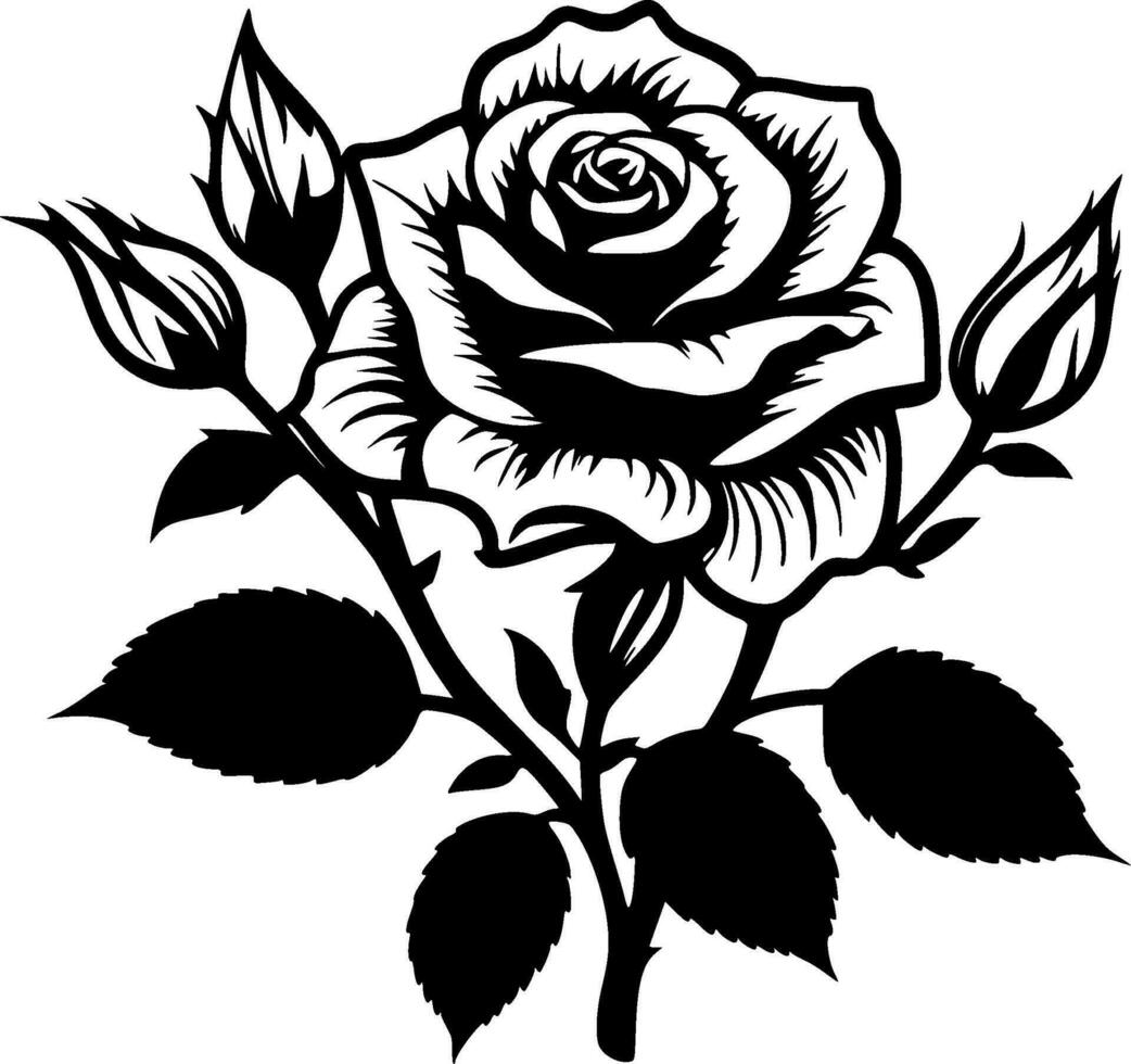 rosas, Preto e branco vetor ilustração