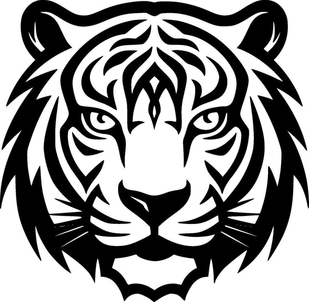 tigre, Preto e branco vetor ilustração