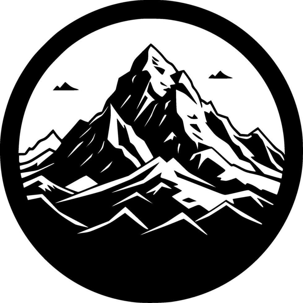 montanha, Preto e branco vetor ilustração