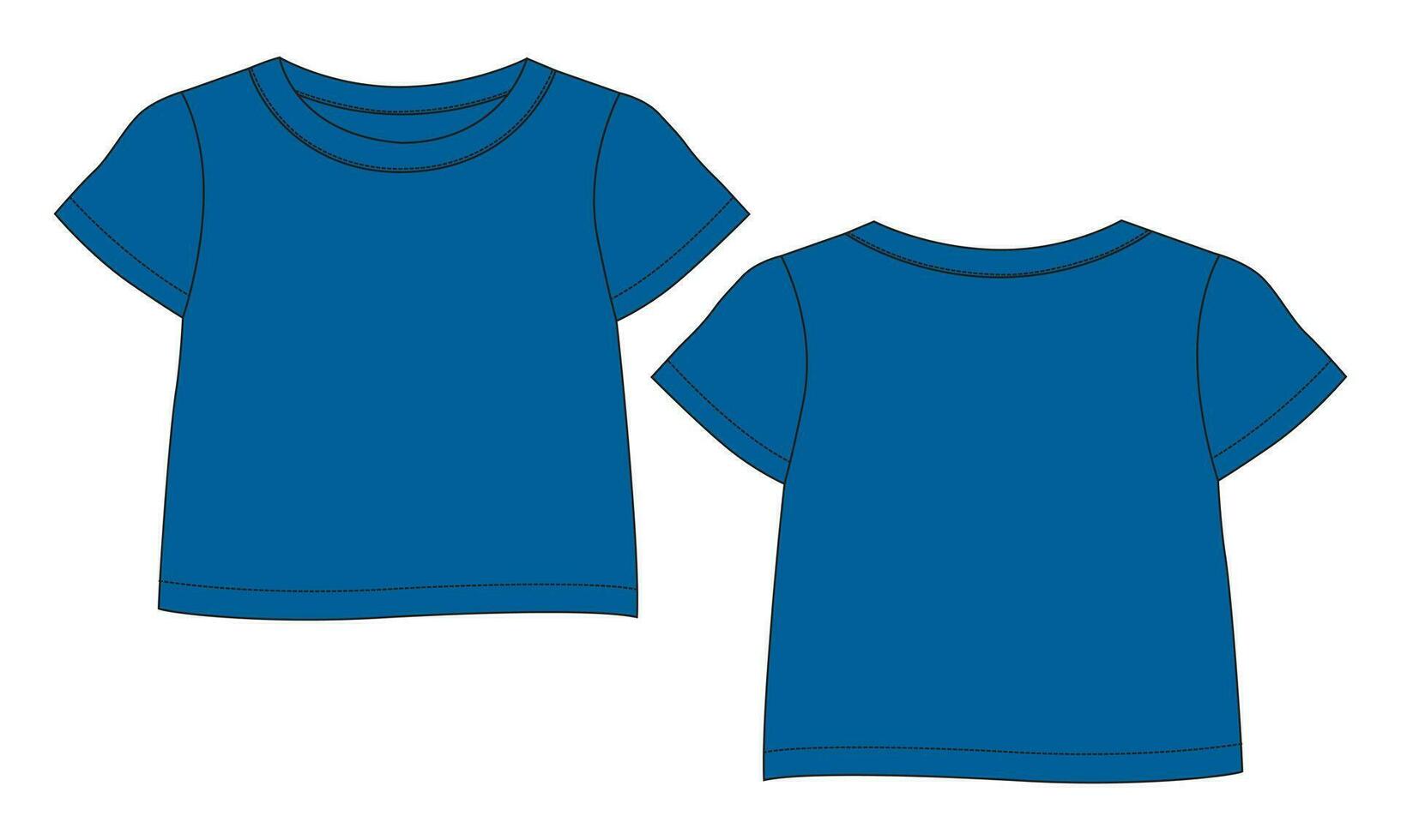 bebê meninas t camisa tops vetor ilustração modelo frente e costas Visualizações
