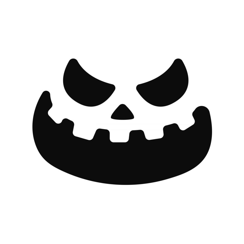 Vetor de silhueta de rosto de terror assustador para esculpir na abóbora de  Halloween 2756722 Vetor no Vecteezy