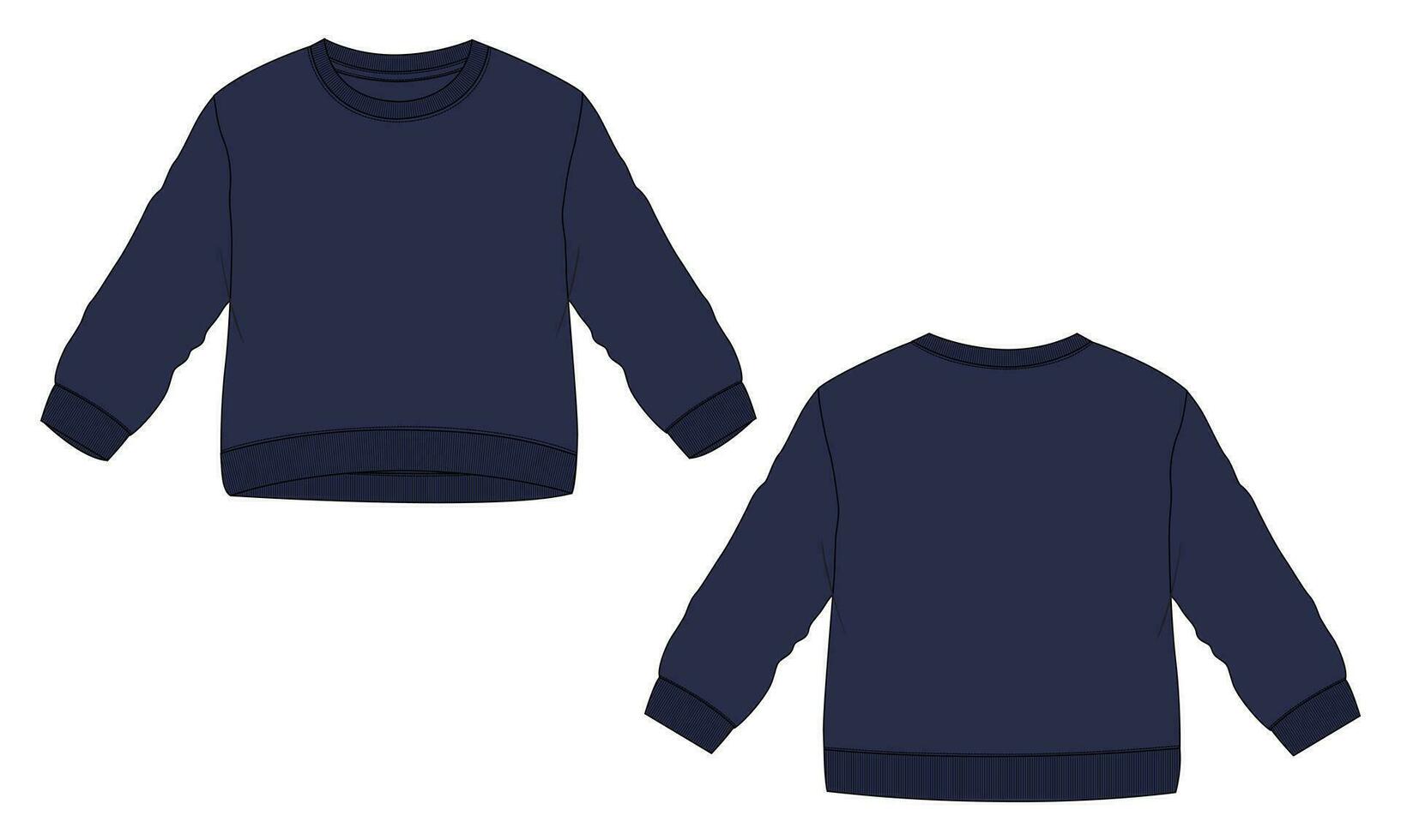 grandes manga suéter vetor ilustração modelo para crianças