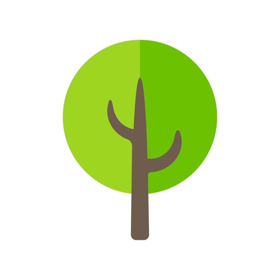 ícone de árvore projeto de árvore plana verde simples idéias econômicas de uso de papel para reduzir o corte de árvores vetor