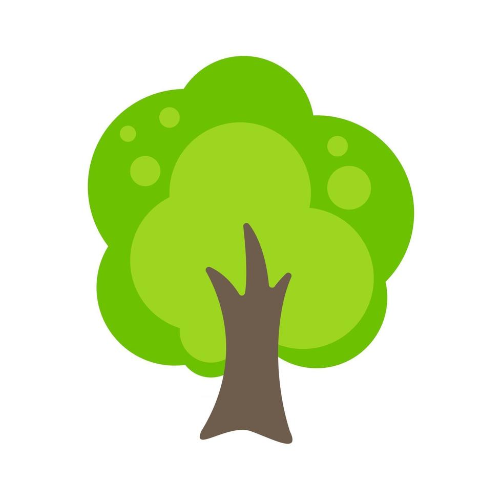ícone de árvore projeto de árvore plana verde simples idéias econômicas de uso de papel para reduzir o corte de árvores vetor