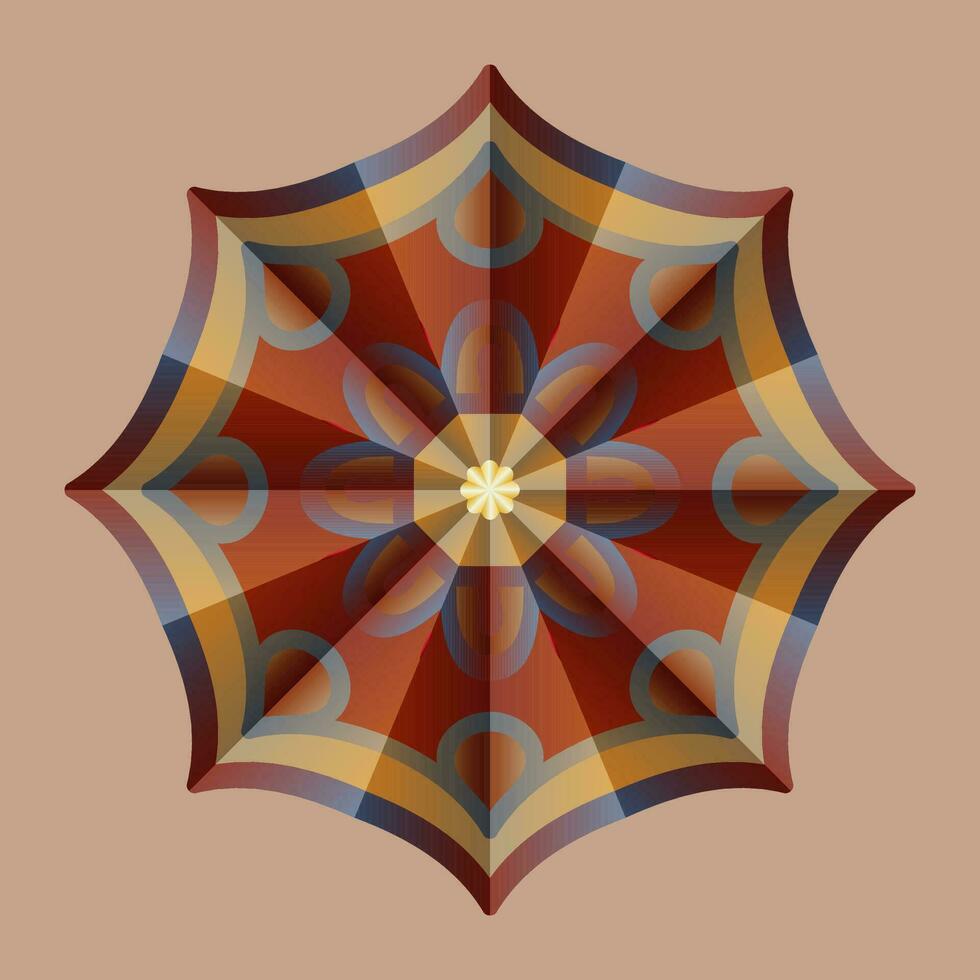 isto é uma poligonal padronizar. isto é uma Castanho geométrico mandala. ásia floral padronizar. vetor