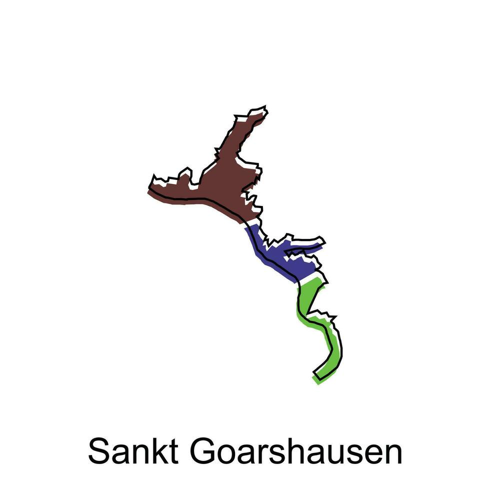 afundou Goarshausen cidade mapa ilustração. simplificado mapa do Alemanha país vetor Projeto modelo