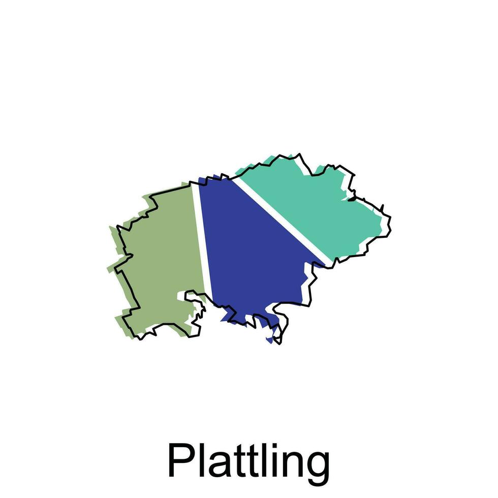 empratando cidade mapa ilustração. simplificado mapa do Alemanha país vetor Projeto modelo