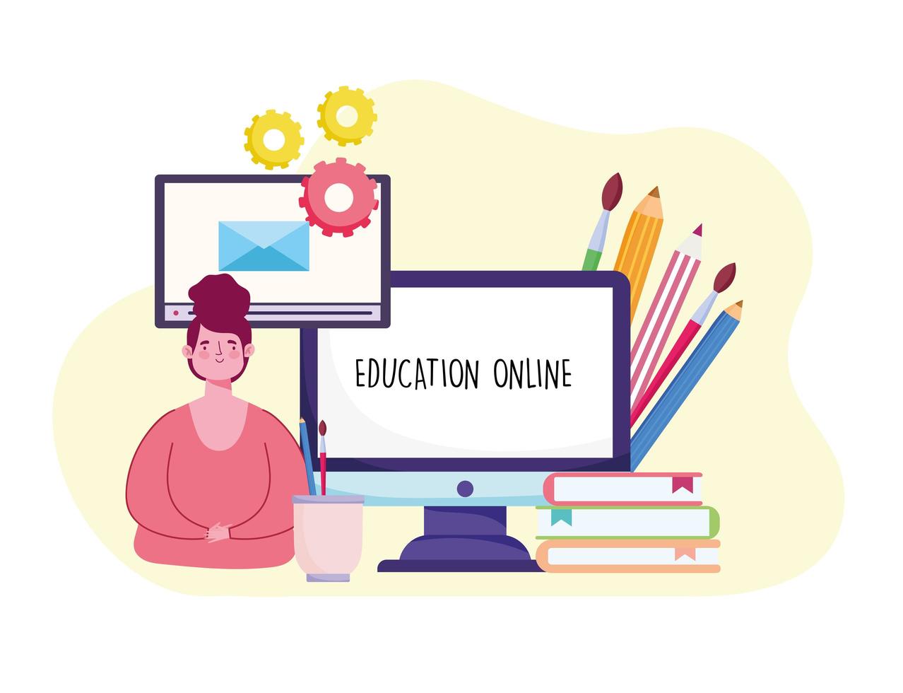 tutoriais de educação online vetor