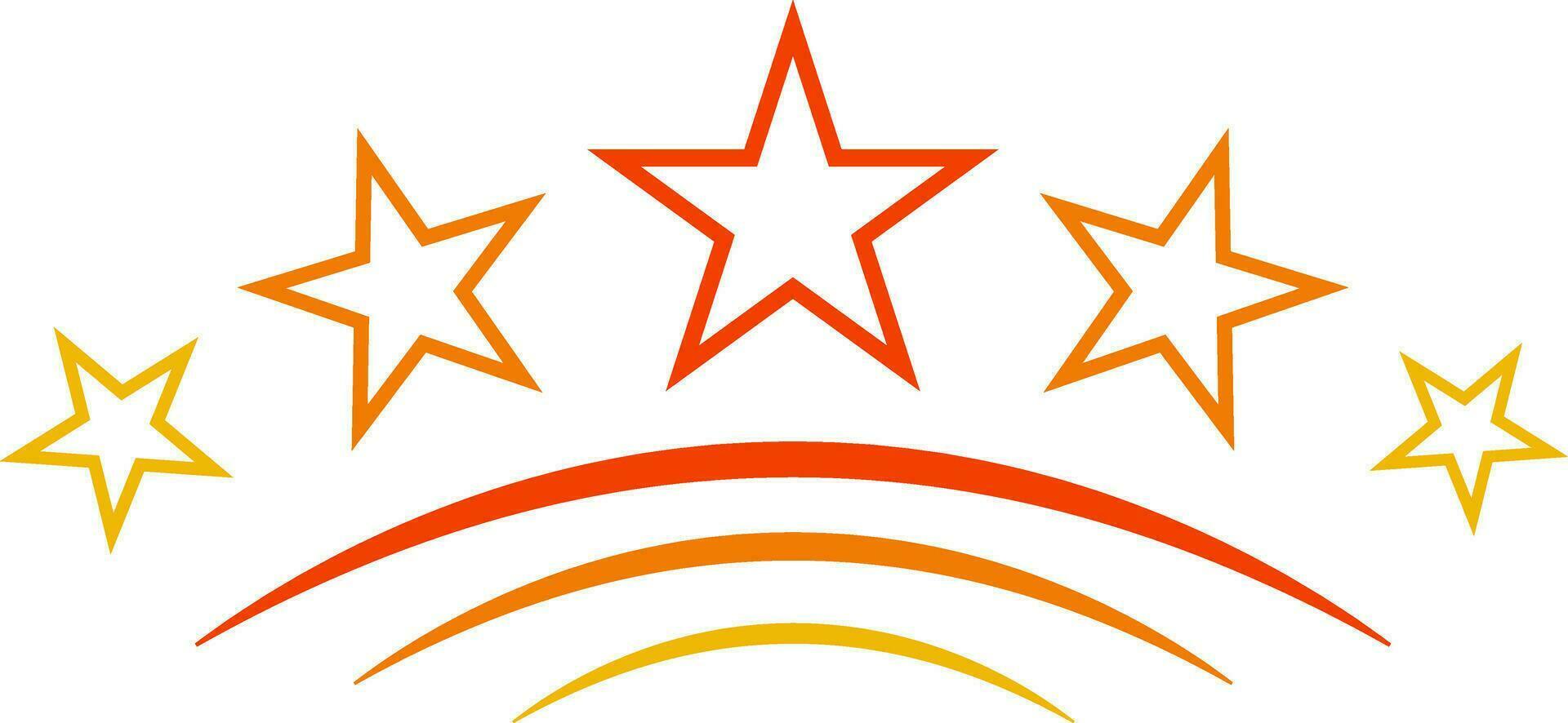 logotipo ícone cinco 5 estrelas, placa qualidade bem sucedido companhia vetor